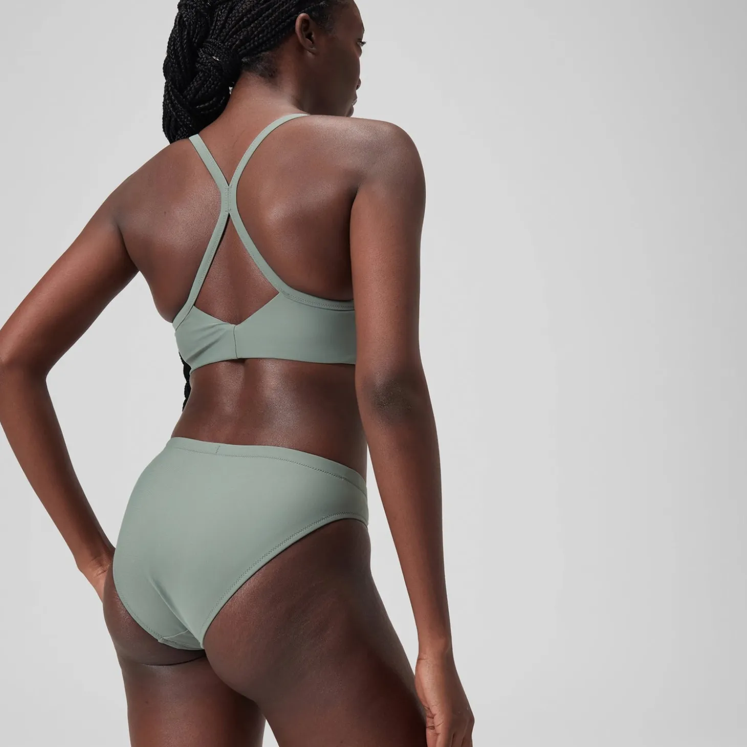 Discount Bas de bikini classique uni Femme vert Femme Maillots 2 Pièces