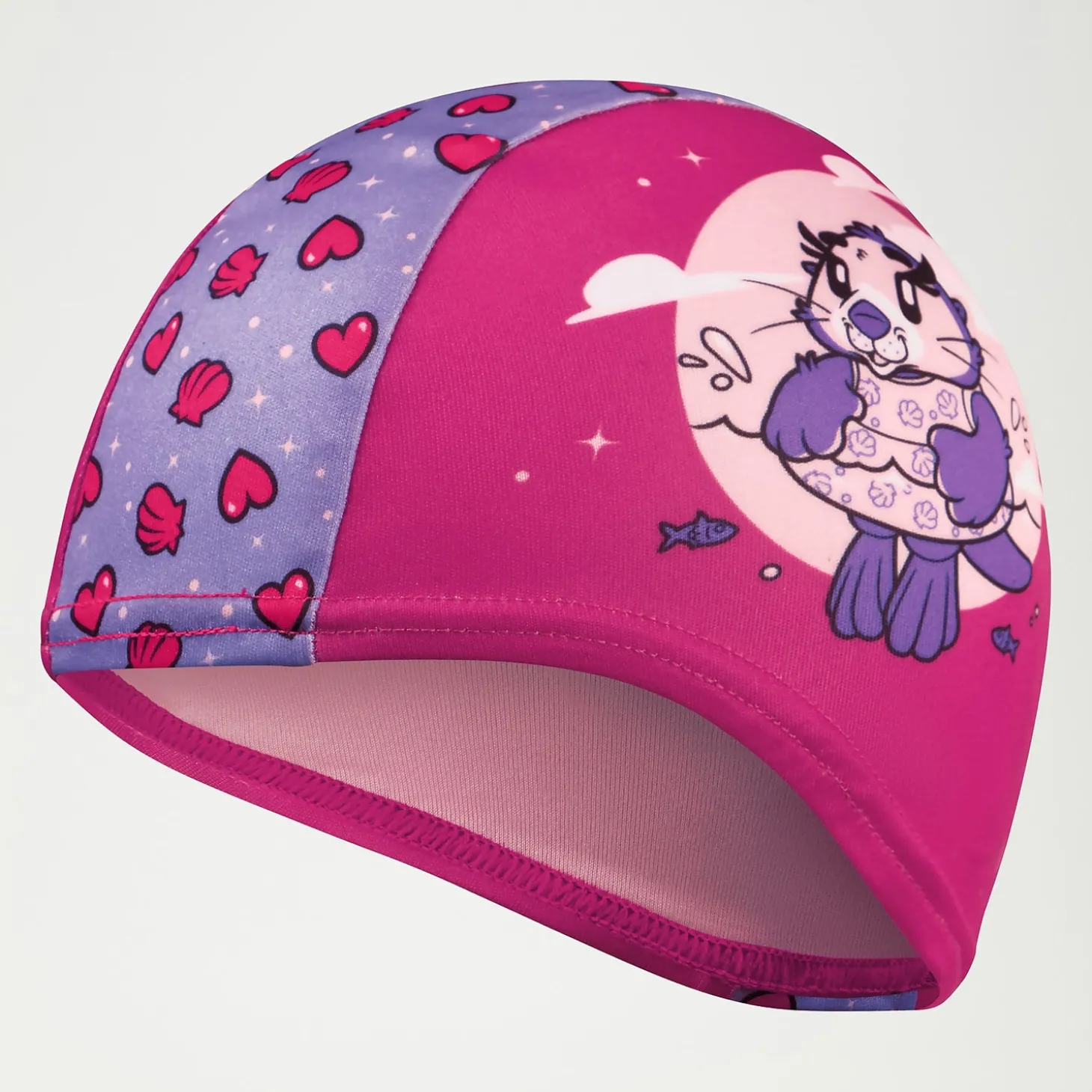Sale Bonnet Bébé en polyester Learn to Swim Aria la loutre de mer violet/rose Femme | Accessoires D'entraînement