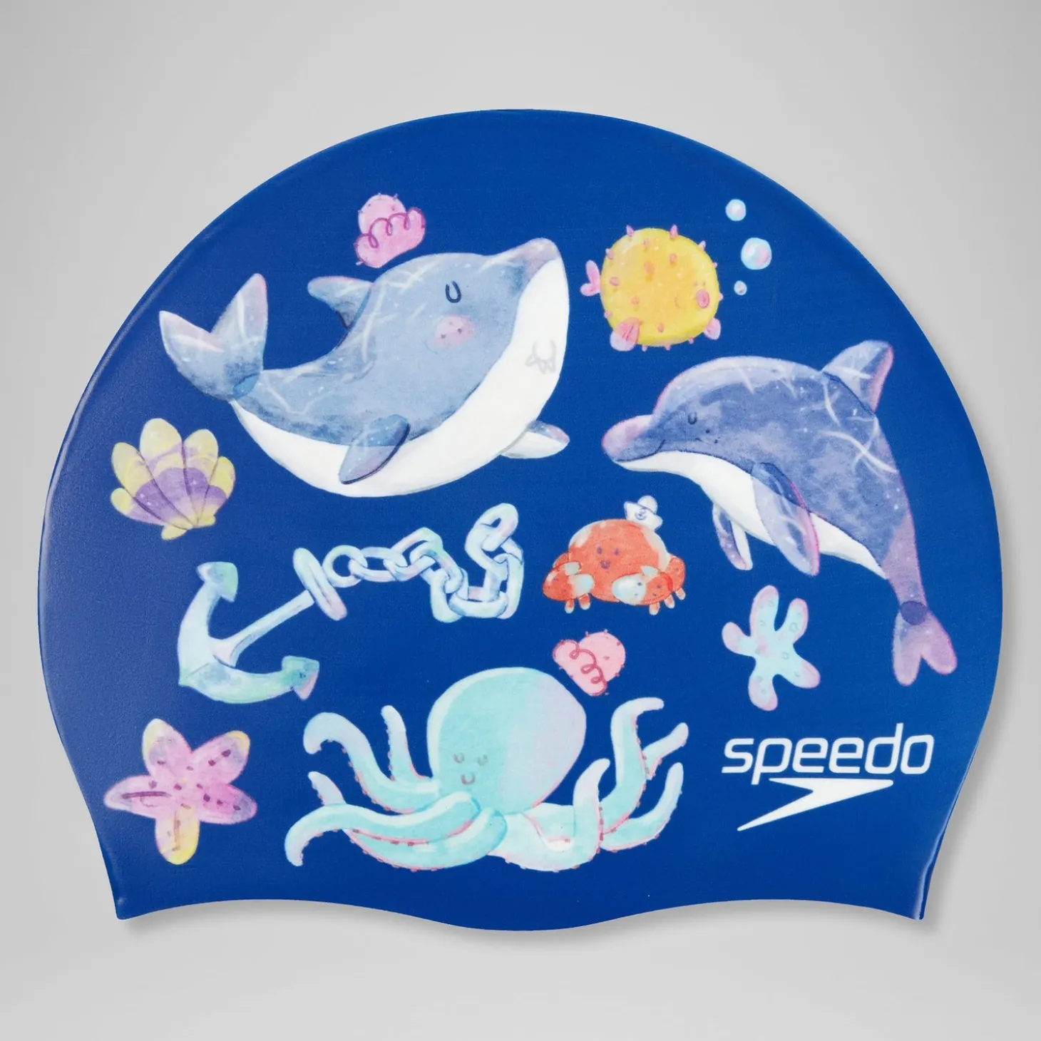 Flash Sale Bonnet de bain enfant à imprimé numérique Bleu impérial/Bleu picton/Bleu curieux Femme Masques Tuba |