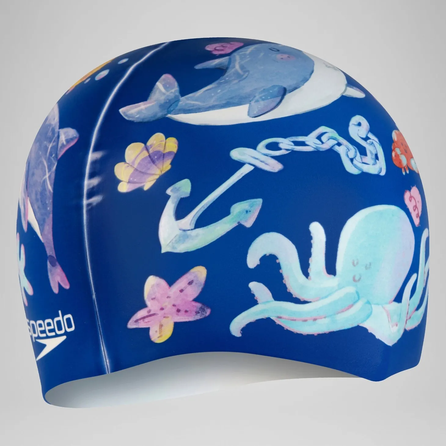 Flash Sale Bonnet de bain enfant à imprimé numérique Bleu impérial/Bleu picton/Bleu curieux Femme Masques Tuba |