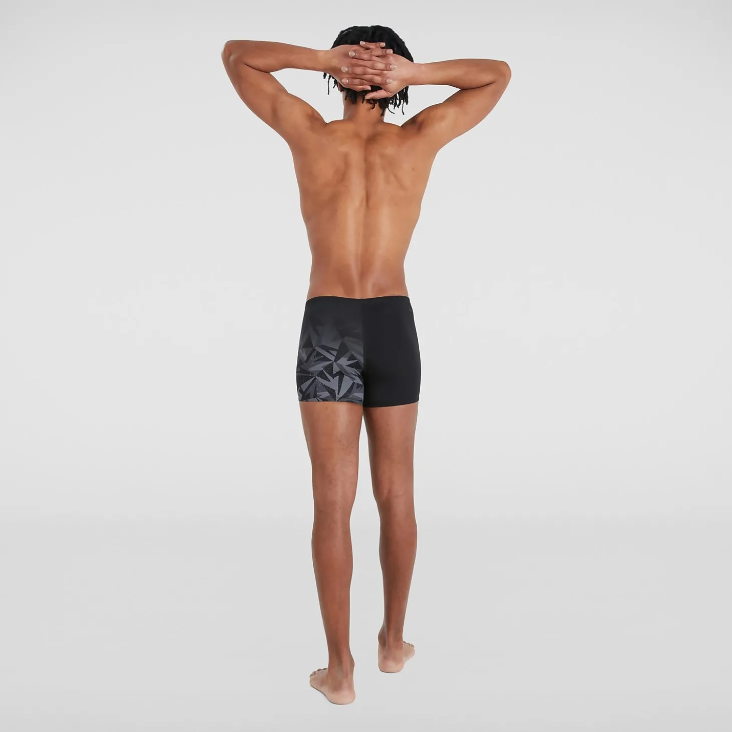 Outlet Boxer de bain Homme Allover coupe en V noir/gris Homme Aquashorts