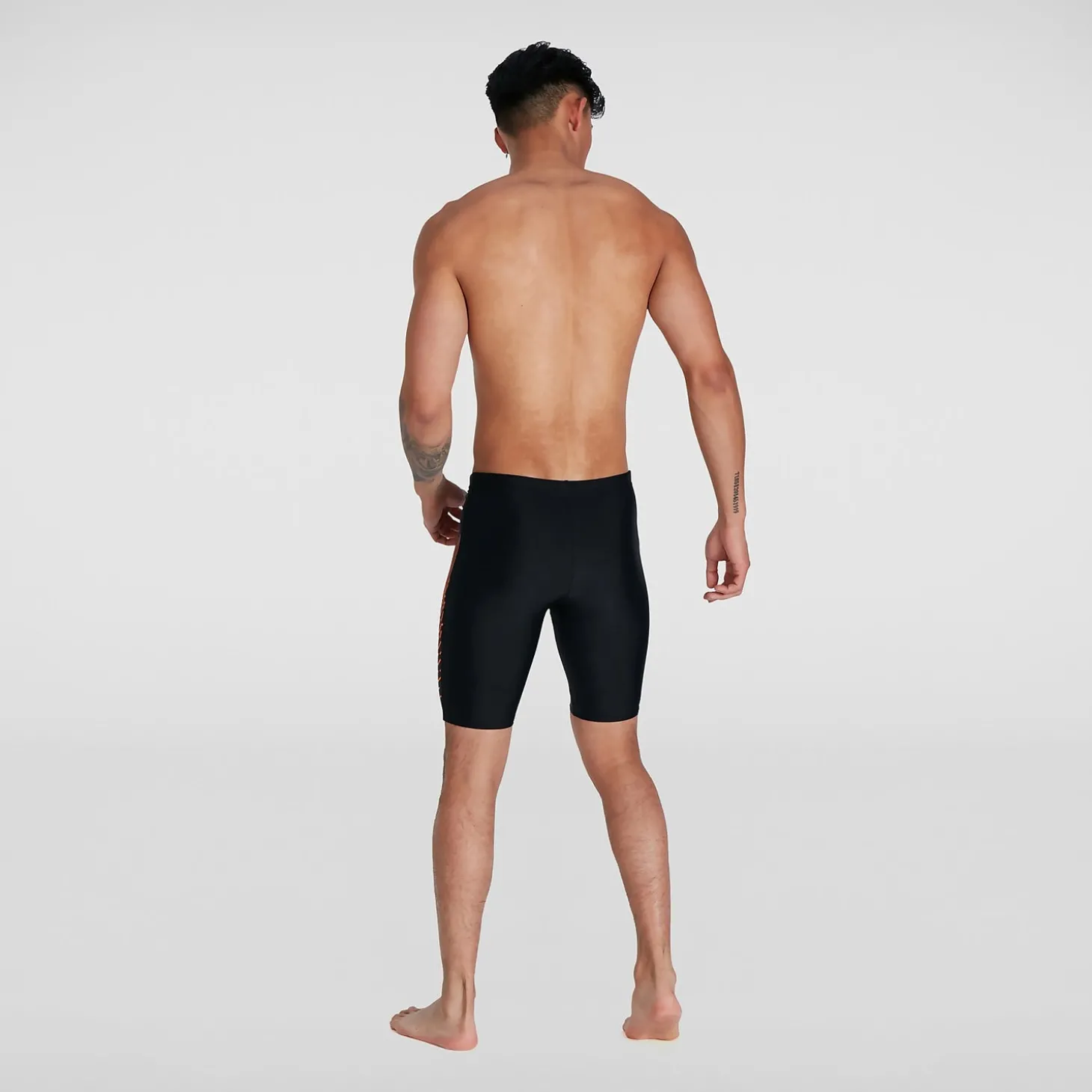 New Boxer de bain Homme Allover coupe en V noir/orange Homme Aquashorts