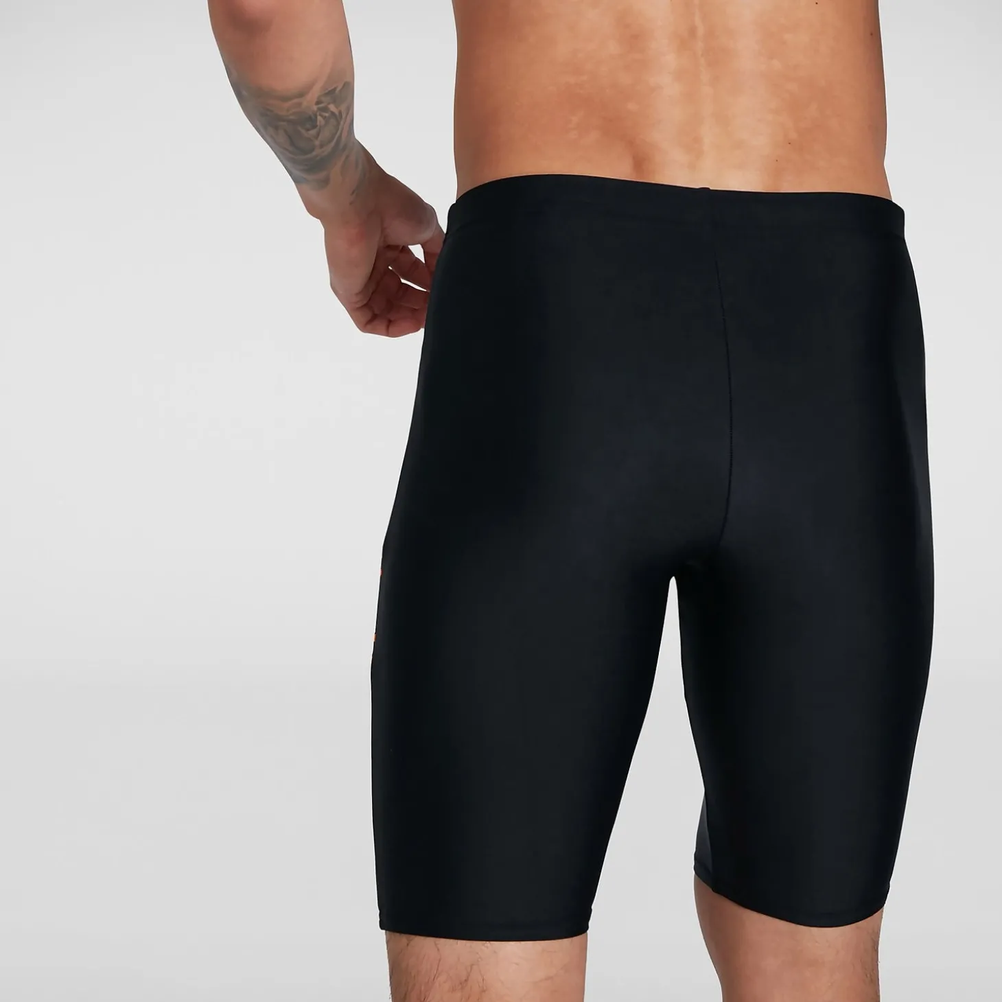 New Boxer de bain Homme Allover coupe en V noir/orange Homme Aquashorts