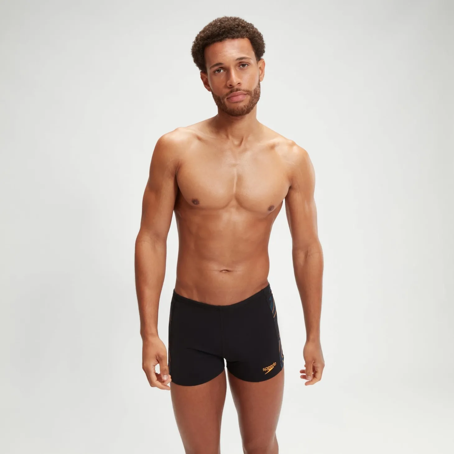 Best Boxer de bain Homme Tech Panel noir/orange Homme Aquashorts
