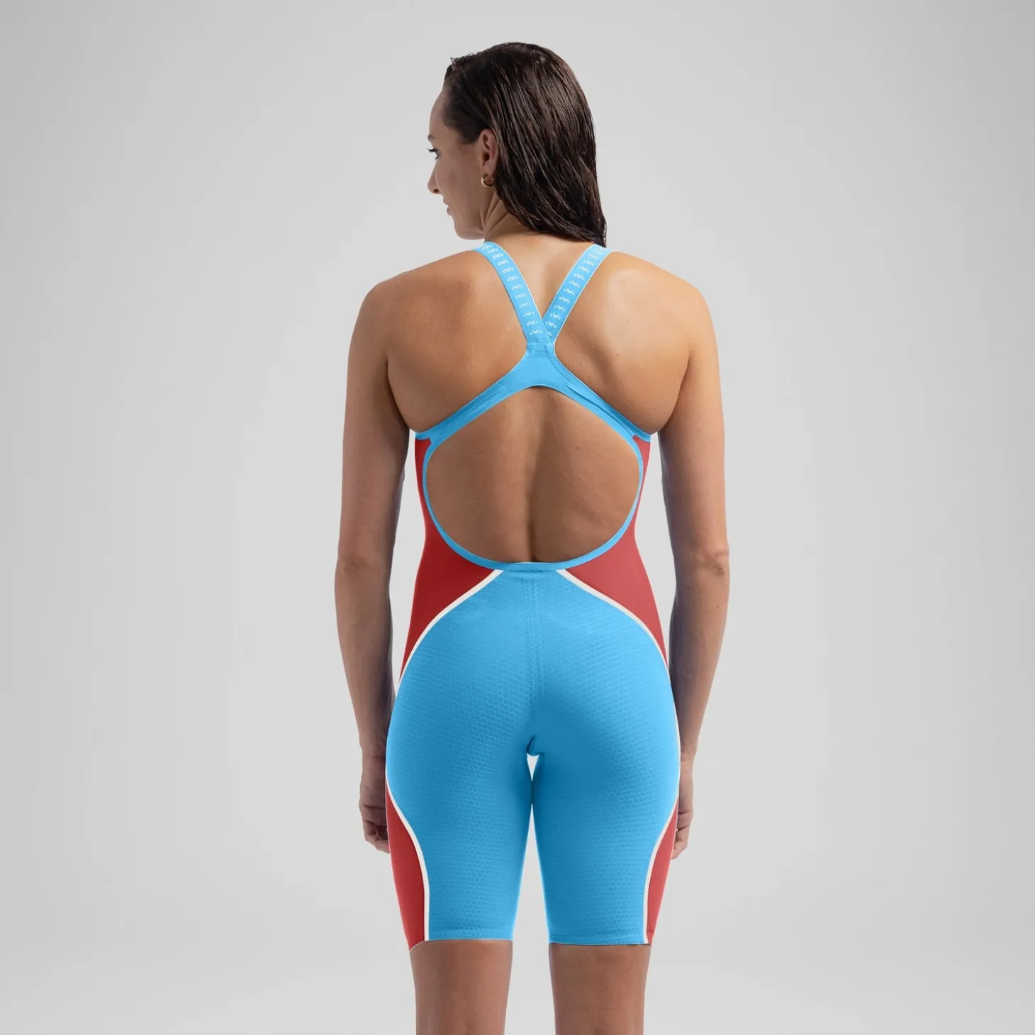Clearance Combinaison partielle à dos ouvert - Fastskin LZR Pure Intent 2.0 pour Femmes Bleu/Rouge Femme Compétition
