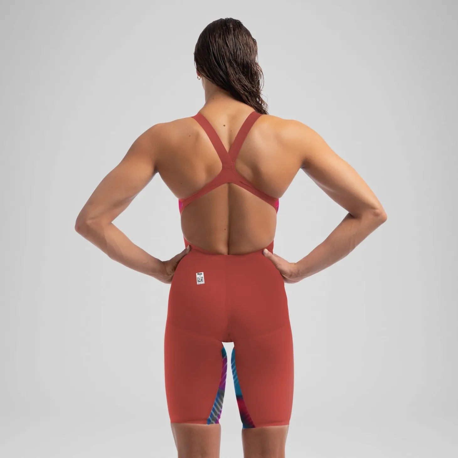 Outlet Combinaison partielle à dos ouvert - Fastskin LZR Pure Valor 2.0 pour Femmes Bleu/Rouge Femme Compétition