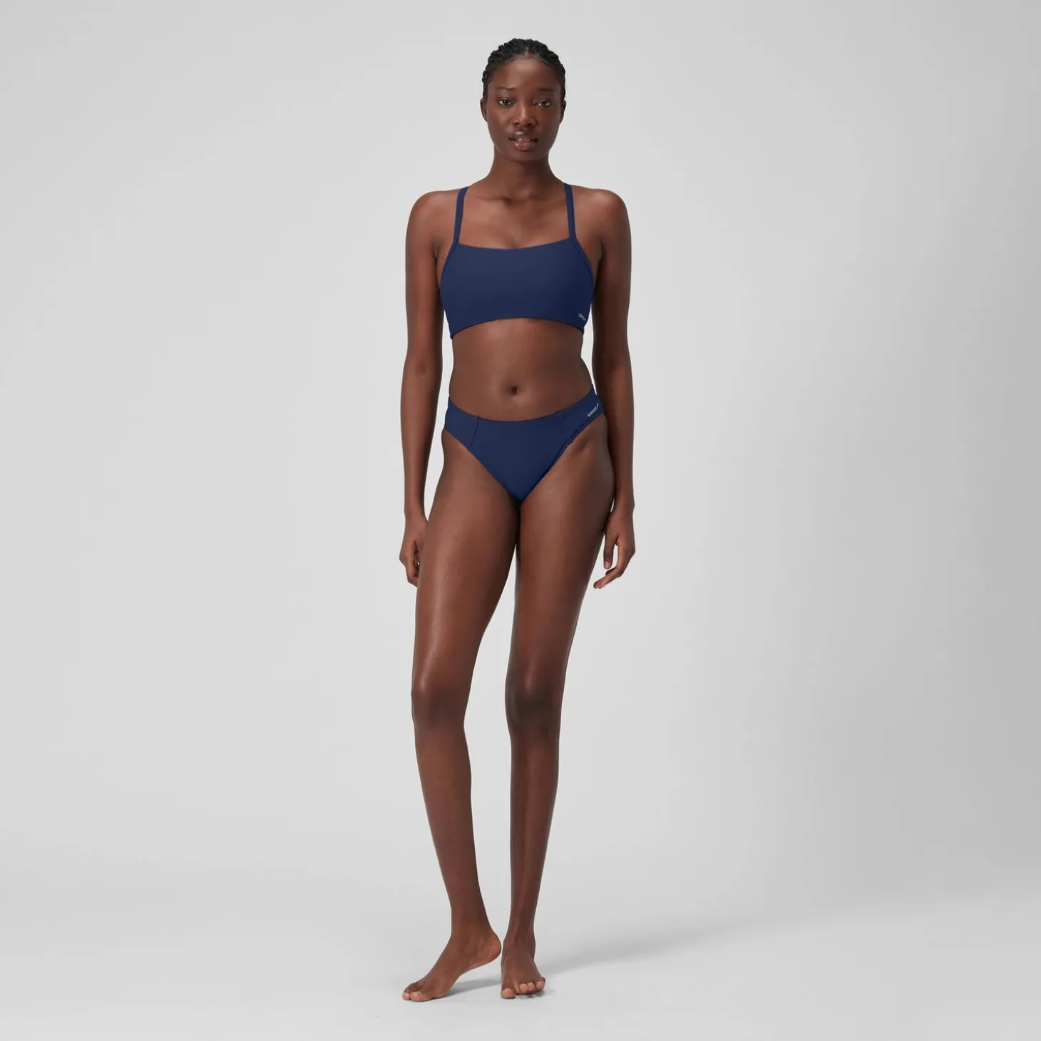 Online Haut à dos nageur uni pour Femmes Bleu céruléen Femme Maillots 2 Pièces