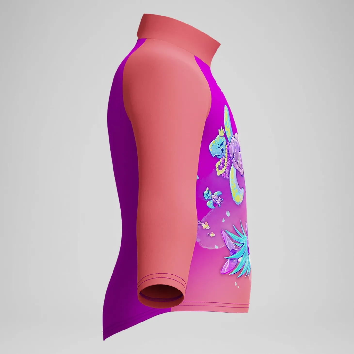 Best Sale Haut Fille Rash Digital à manches longues corail/rose Enfant Maillots De Bain