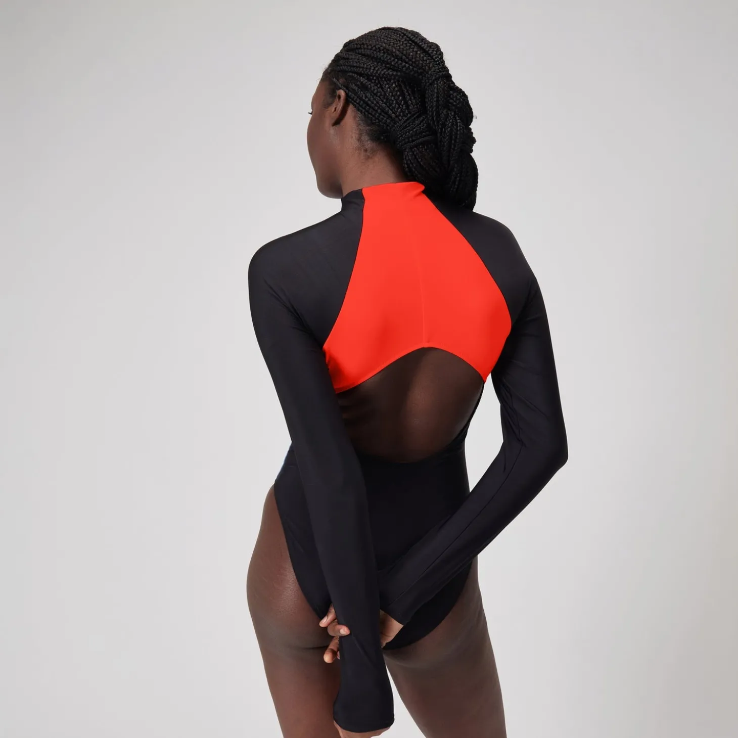 Fashion L/S 1 pièce color-block zippé pour Femmes Dragon Fire Femme Maillots 1 Pièce