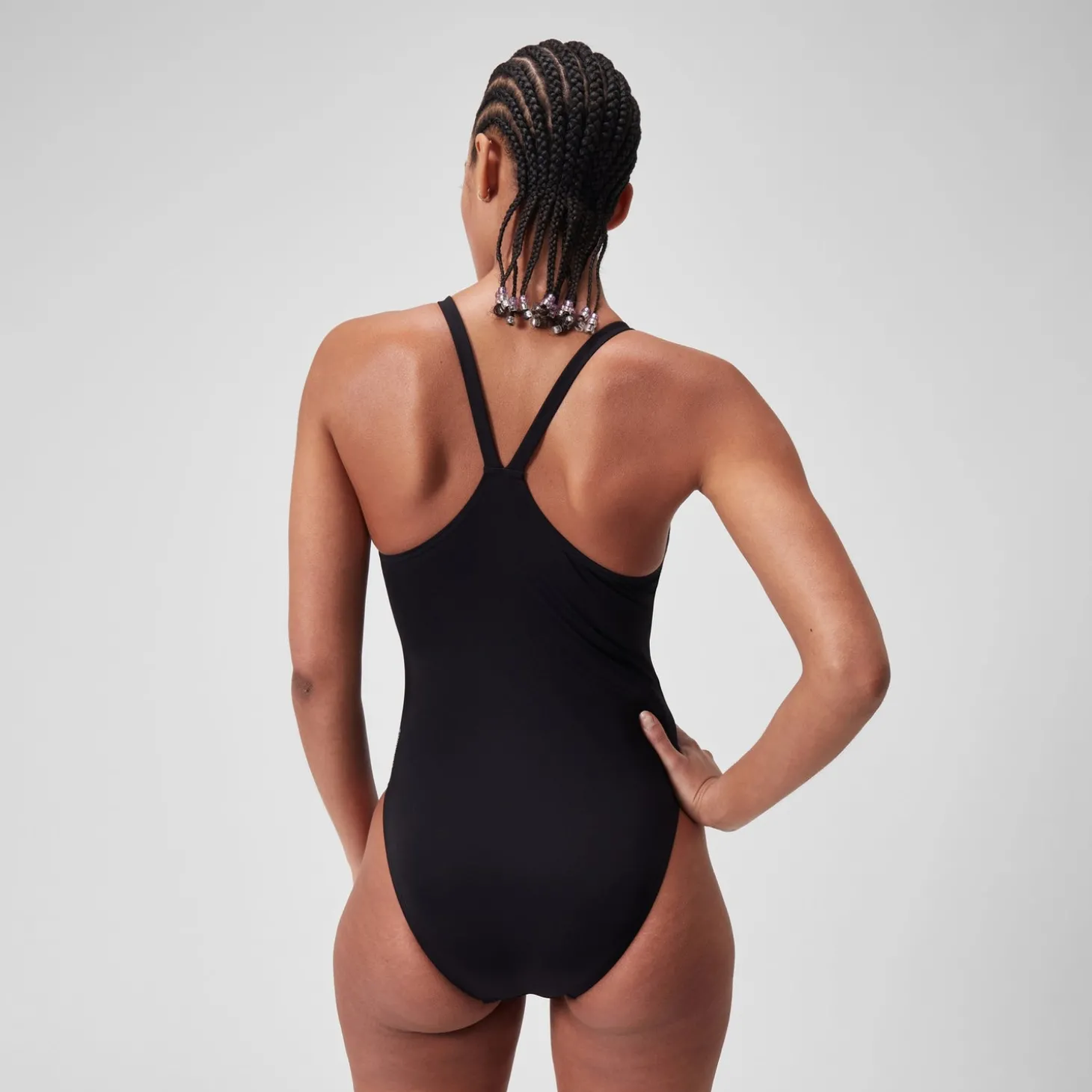 New Maillot de bain avec dos en V End+ pour Femmes Noir Femme Maillots 1 Pièce
