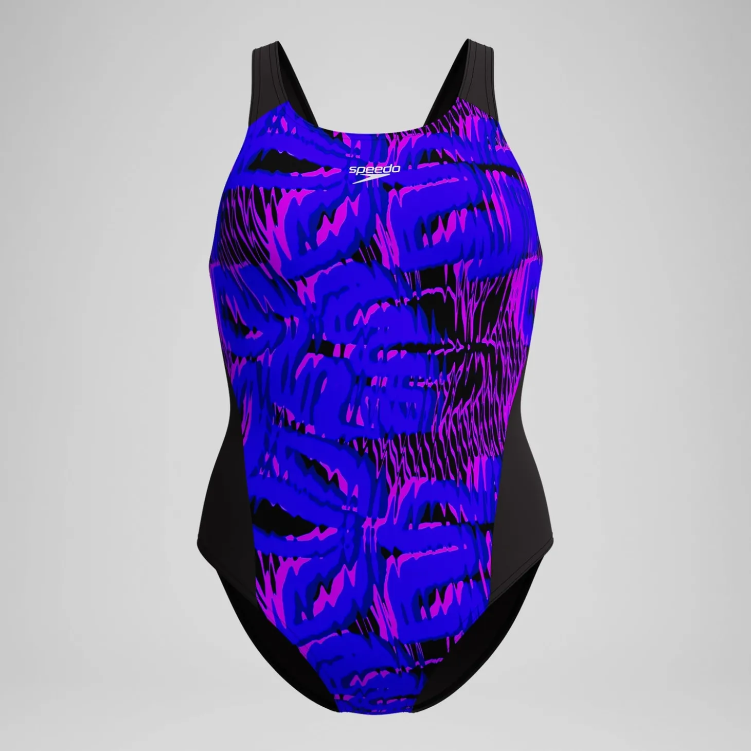 Online Maillot de bain Femme Club Training Recordback imprimé noir/bleu Femme Maillots 1 Pièce