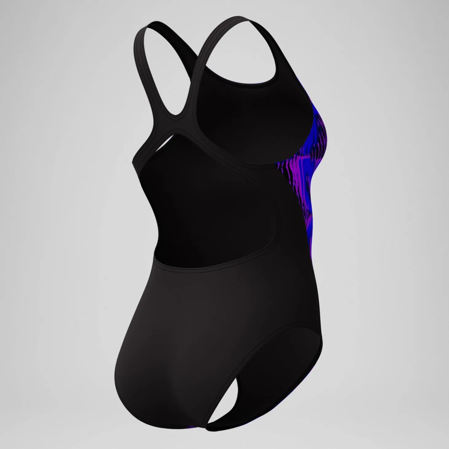 Online Maillot de bain Femme Club Training Recordback imprimé noir/bleu Femme Maillots 1 Pièce
