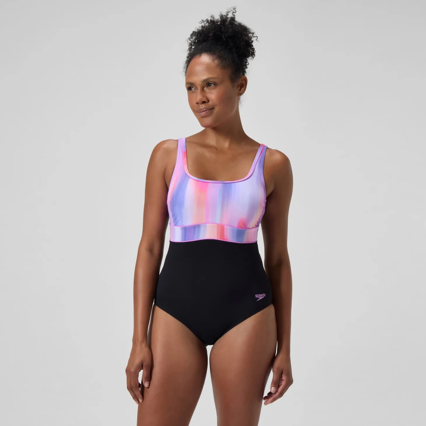 Best Maillot de bain Femme effet galbant imprimé Contour Eclipse noir/rose Femme Maillots 1 Pièce