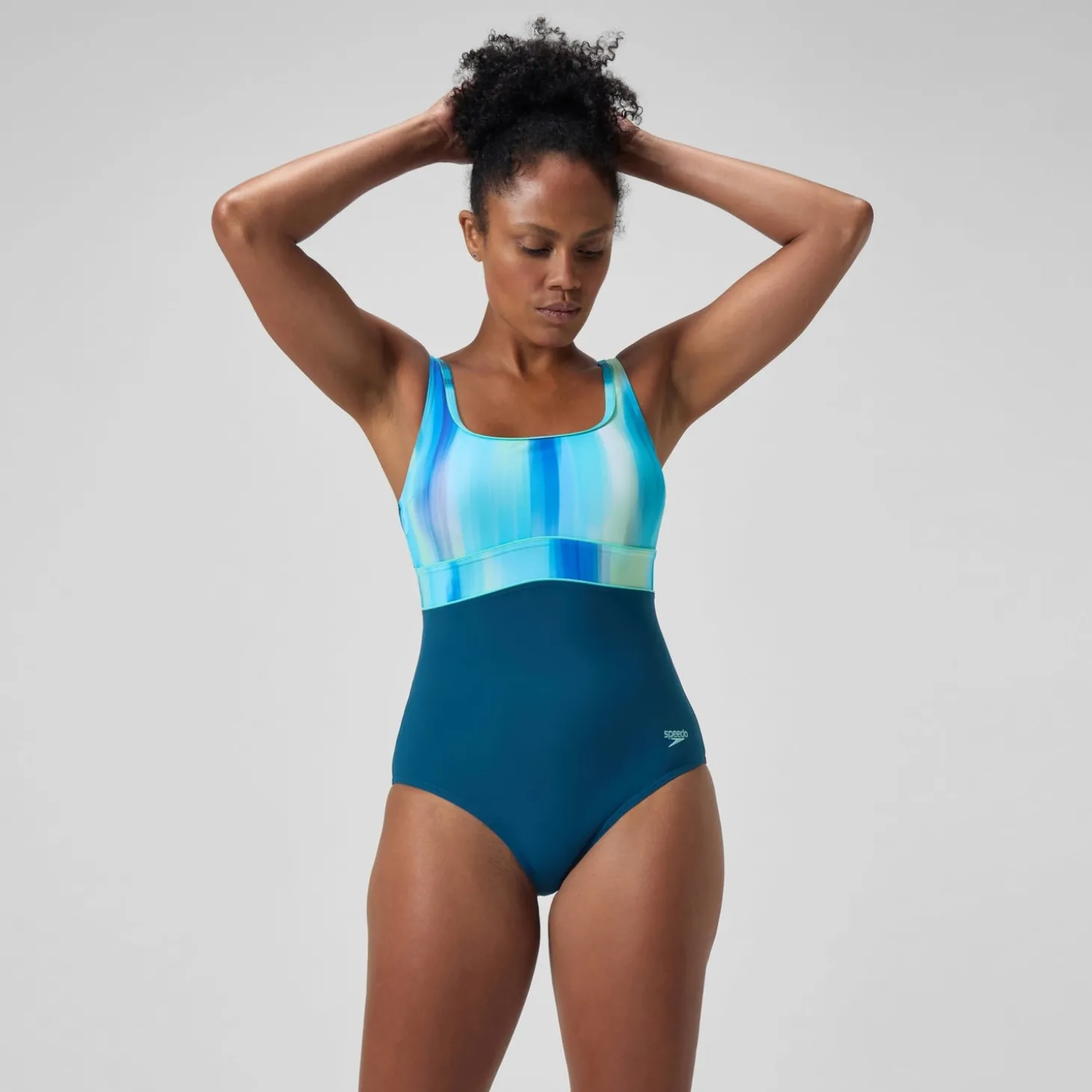 Best Maillot de bain Femme effet galbant imprimé Contour Eclipse sarcelle foncé/vert Femme Maillots 1 Pièce
