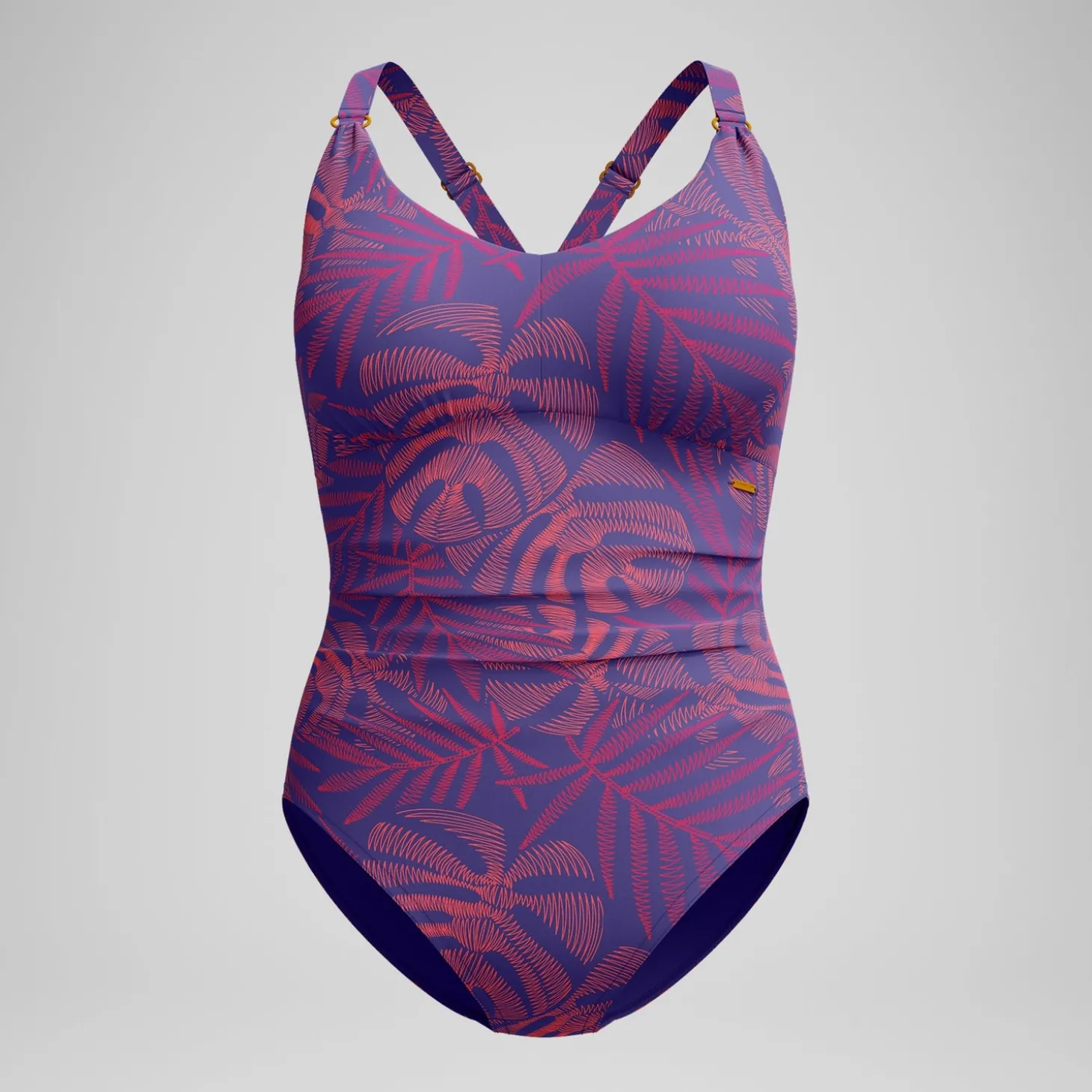Outlet Maillot de bain Femme effet galbant V Neck rose/orange Femme Maillots 1 Pièce