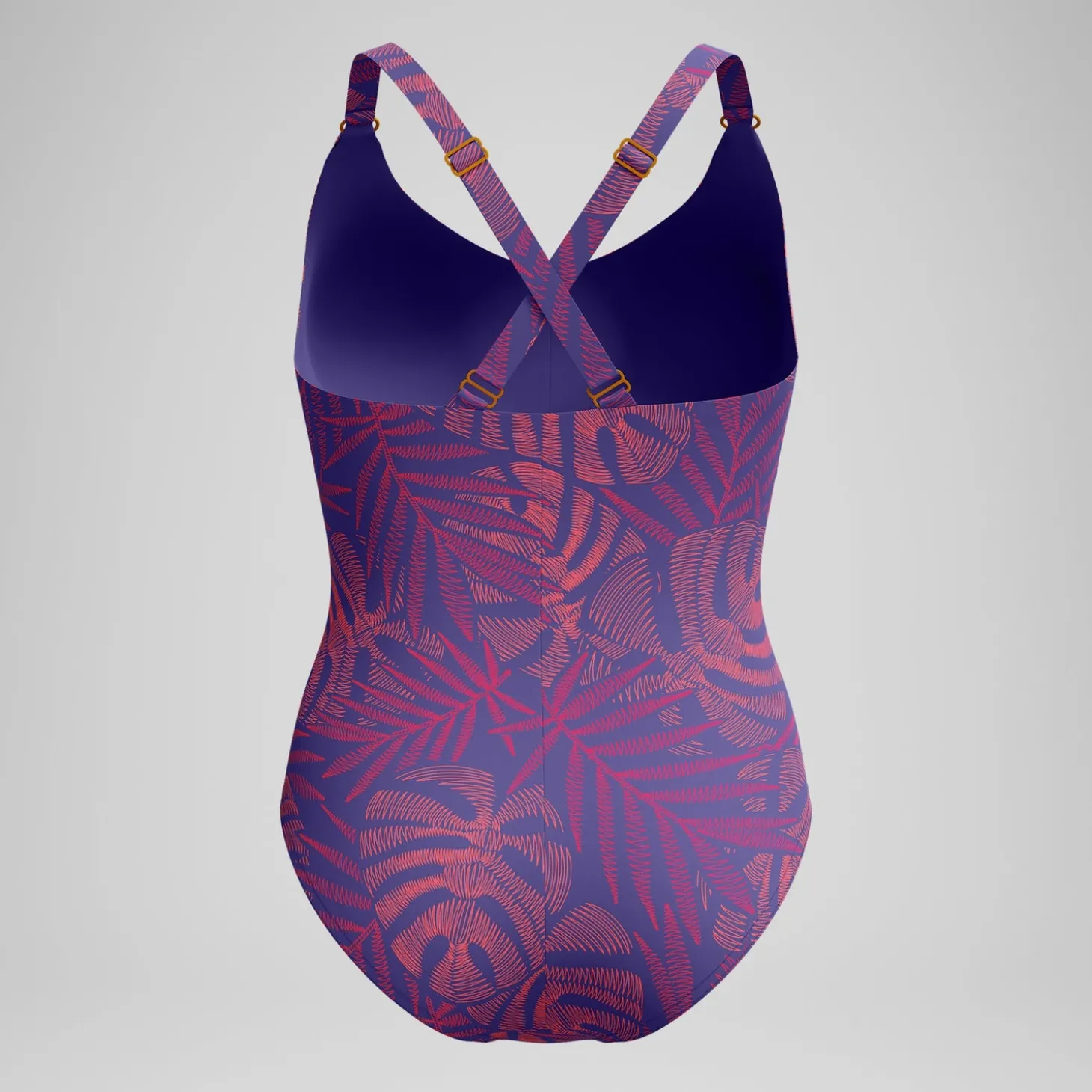 Outlet Maillot de bain Femme effet galbant V Neck rose/orange Femme Maillots 1 Pièce