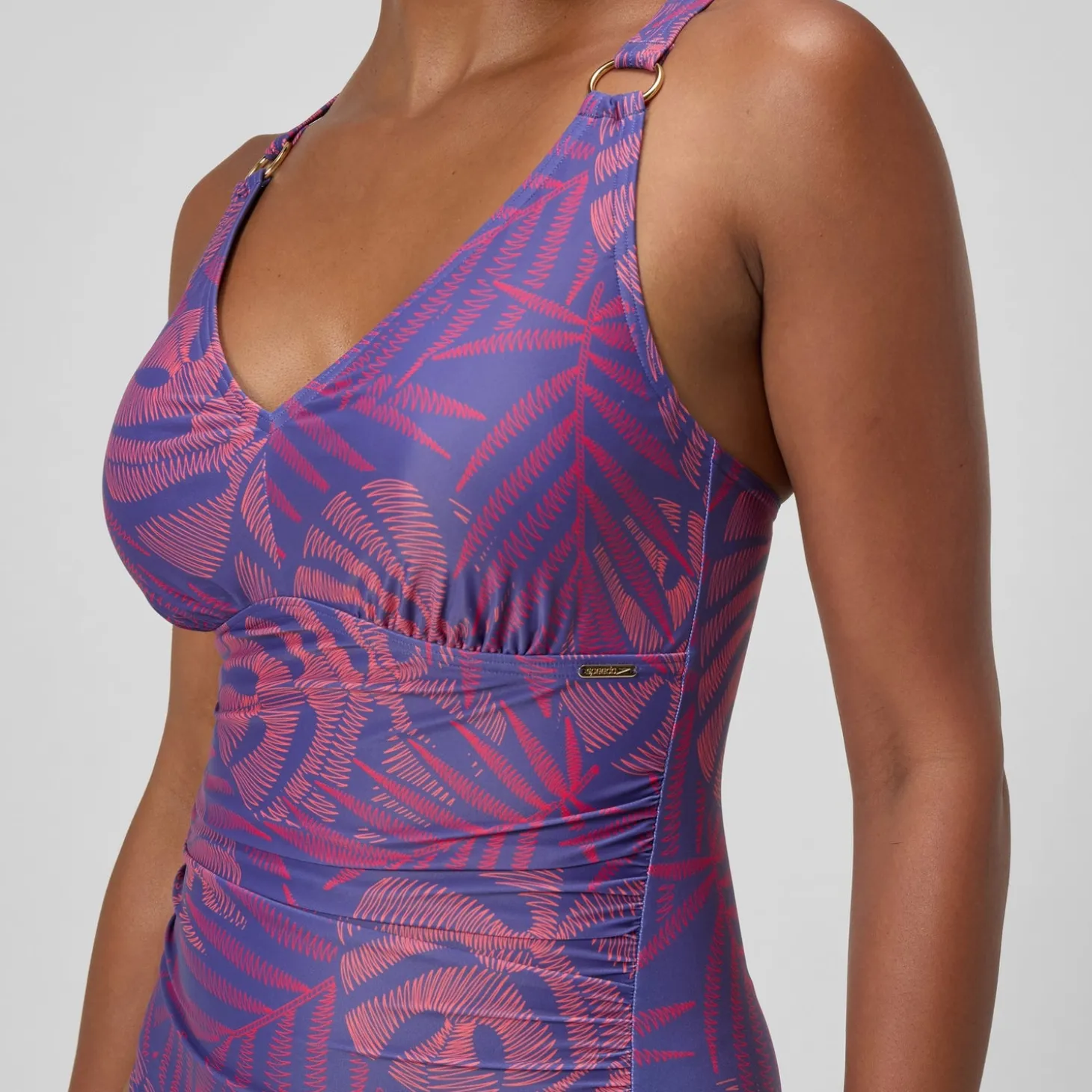 Outlet Maillot de bain Femme effet galbant V Neck rose/orange Femme Maillots 1 Pièce