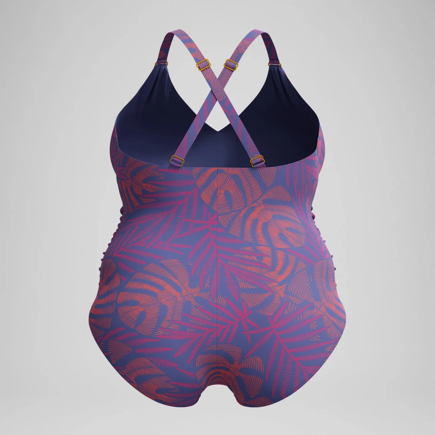 Online Maillot de bain Femme Plus Size effet galbant V Neck rose/orange Femme Maillots 1 Pièce