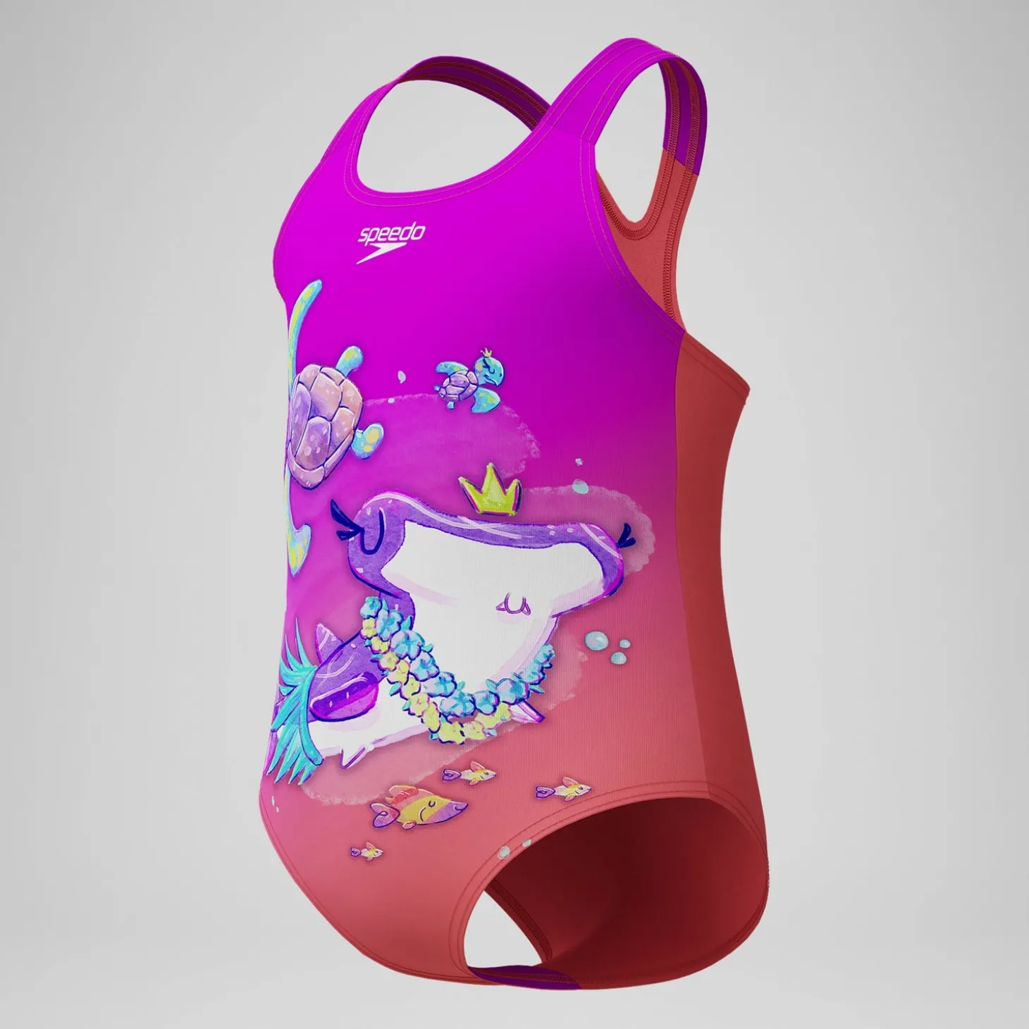 Online Maillot de bain Fille imprimé numérique rose/corail Enfant Maillots De Bain