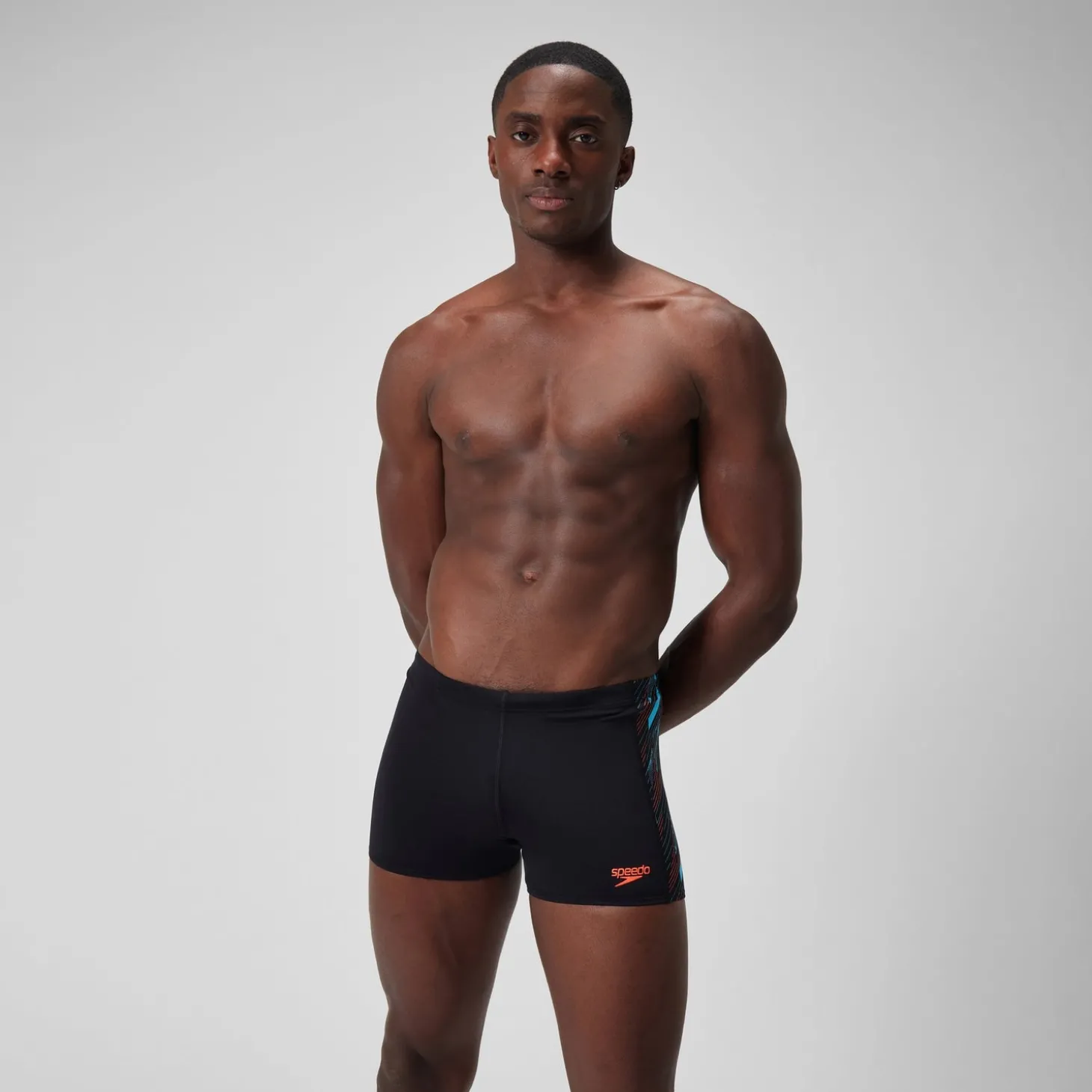 Hot Short de bain Aquashort HyperBoom à empiècement pour Hommes Noir/Bleu picton/Rouge sirène Homme Aquashorts