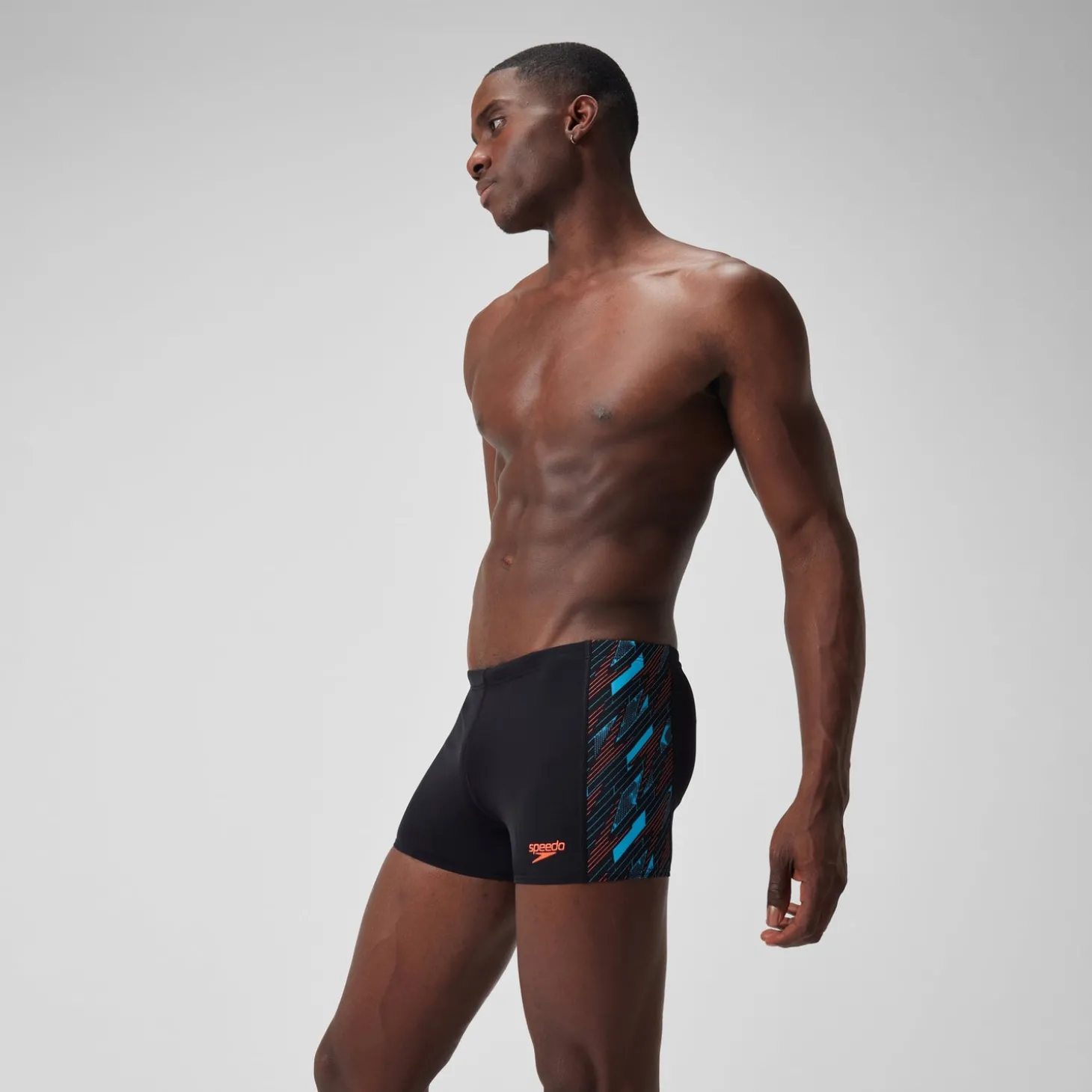 Hot Short de bain Aquashort HyperBoom à empiècement pour Hommes Noir/Bleu picton/Rouge sirène Homme Aquashorts