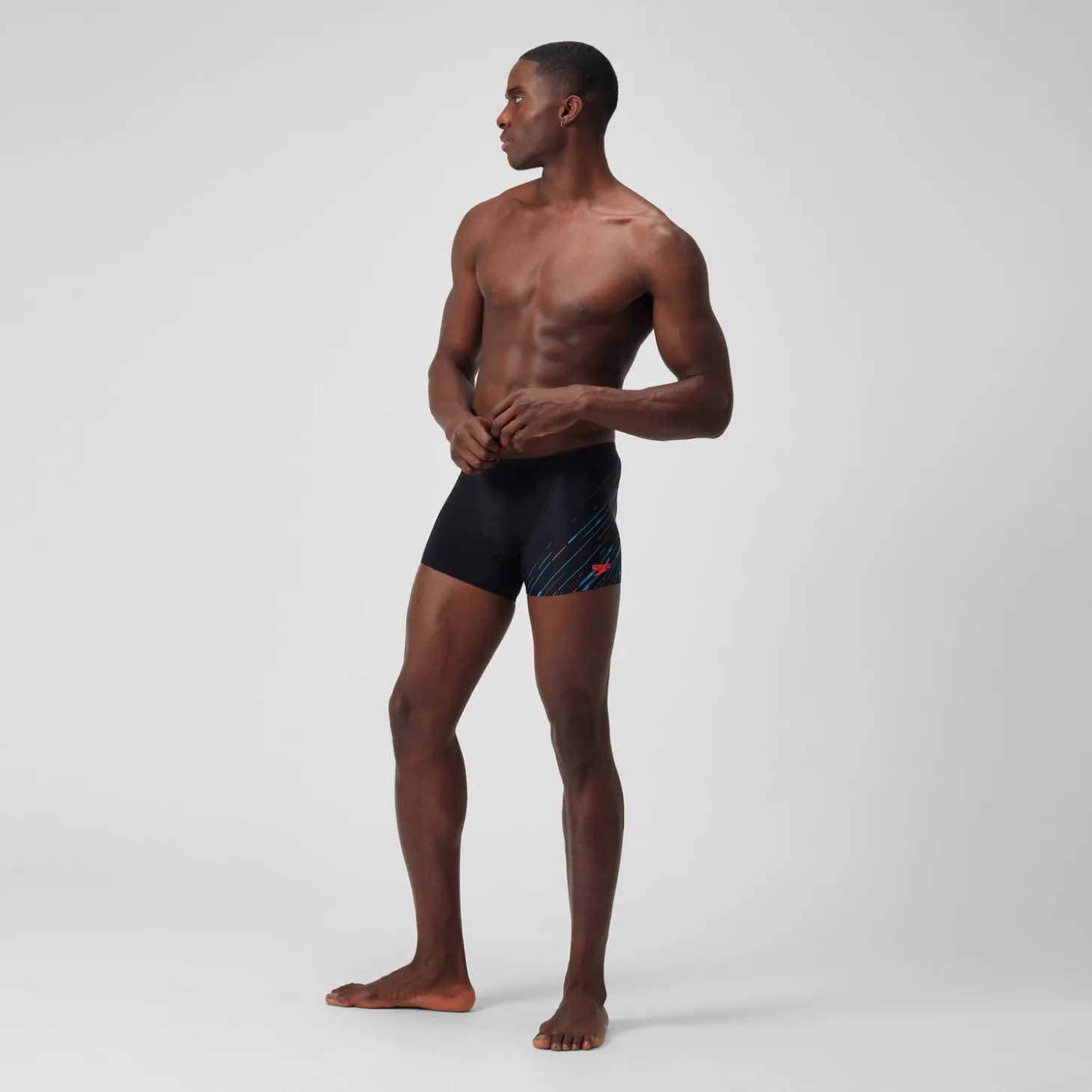 Store Short de bain Aquashort Hyperboom coupe en V pour Hommes Noir/Bleu picton/Rouge sirène Homme Aquashorts