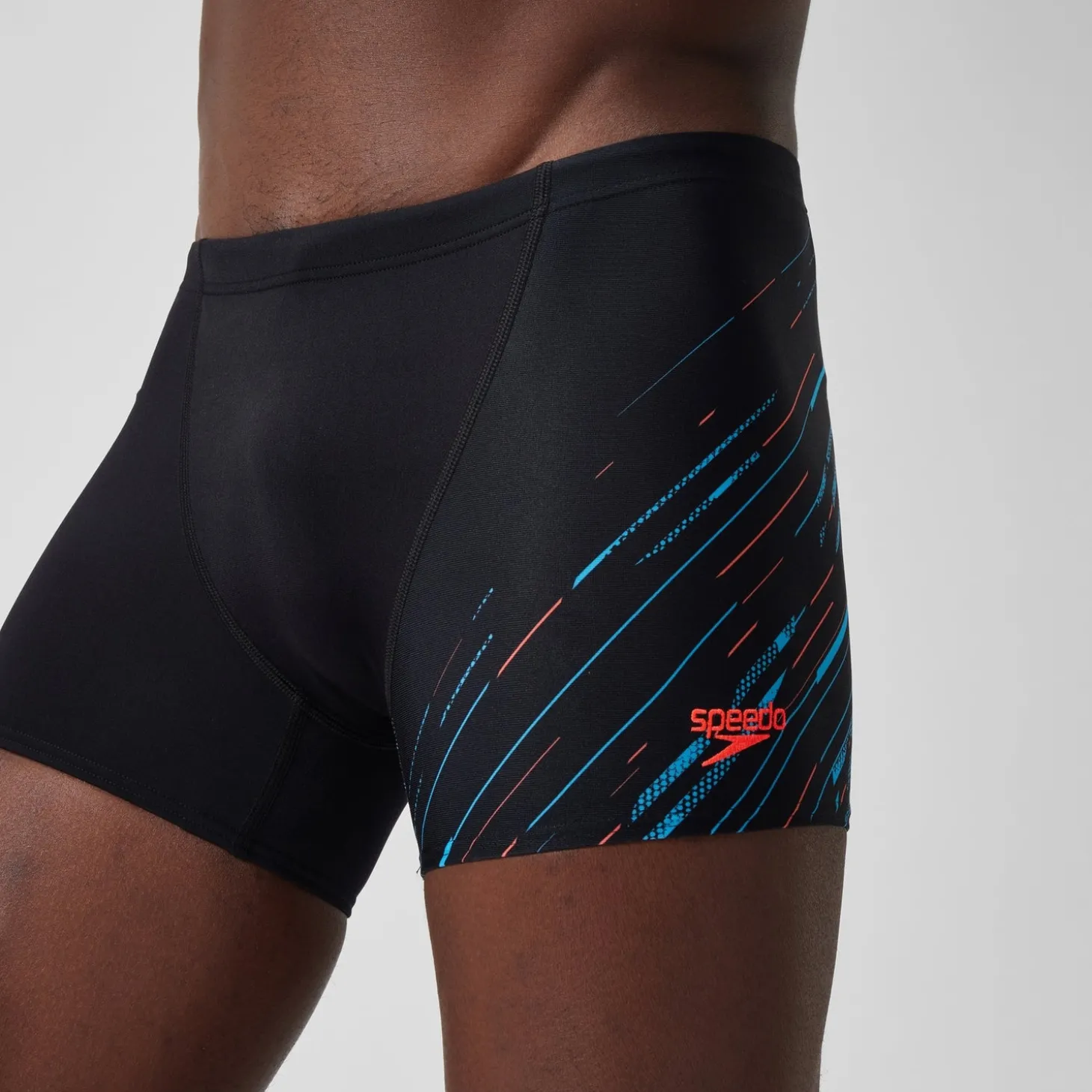 Store Short de bain Aquashort Hyperboom coupe en V pour Hommes Noir/Bleu picton/Rouge sirène Homme Aquashorts
