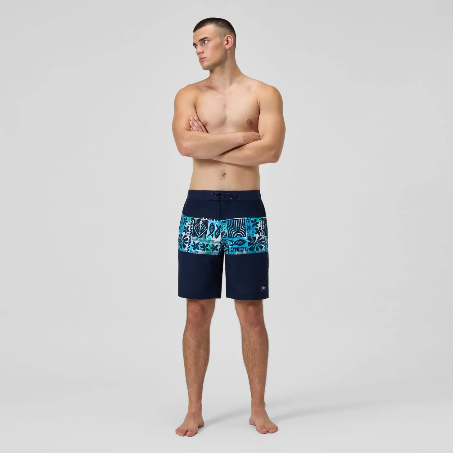 Cheap Short de bain Bondi imprimé 50 cm, hommes, bleu marine/bleu Homme Shorts De Bain