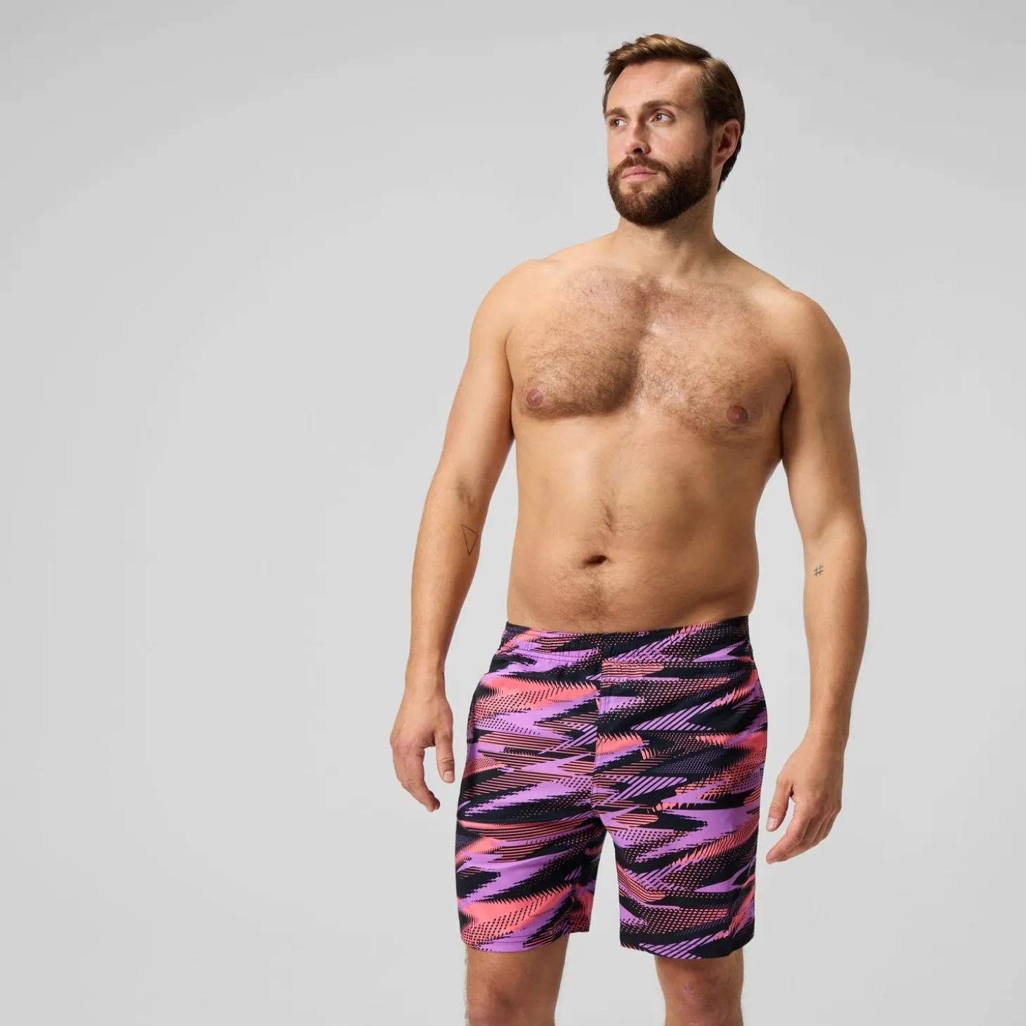 Flash Sale Short de bain homme à empiècement XPRESS LITE 16 pouces noir/rose Homme Shorts De Bain