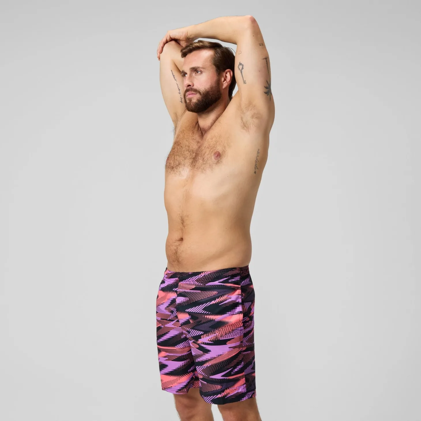 Flash Sale Short de bain homme à empiècement XPRESS LITE 16 pouces noir/rose Homme Shorts De Bain