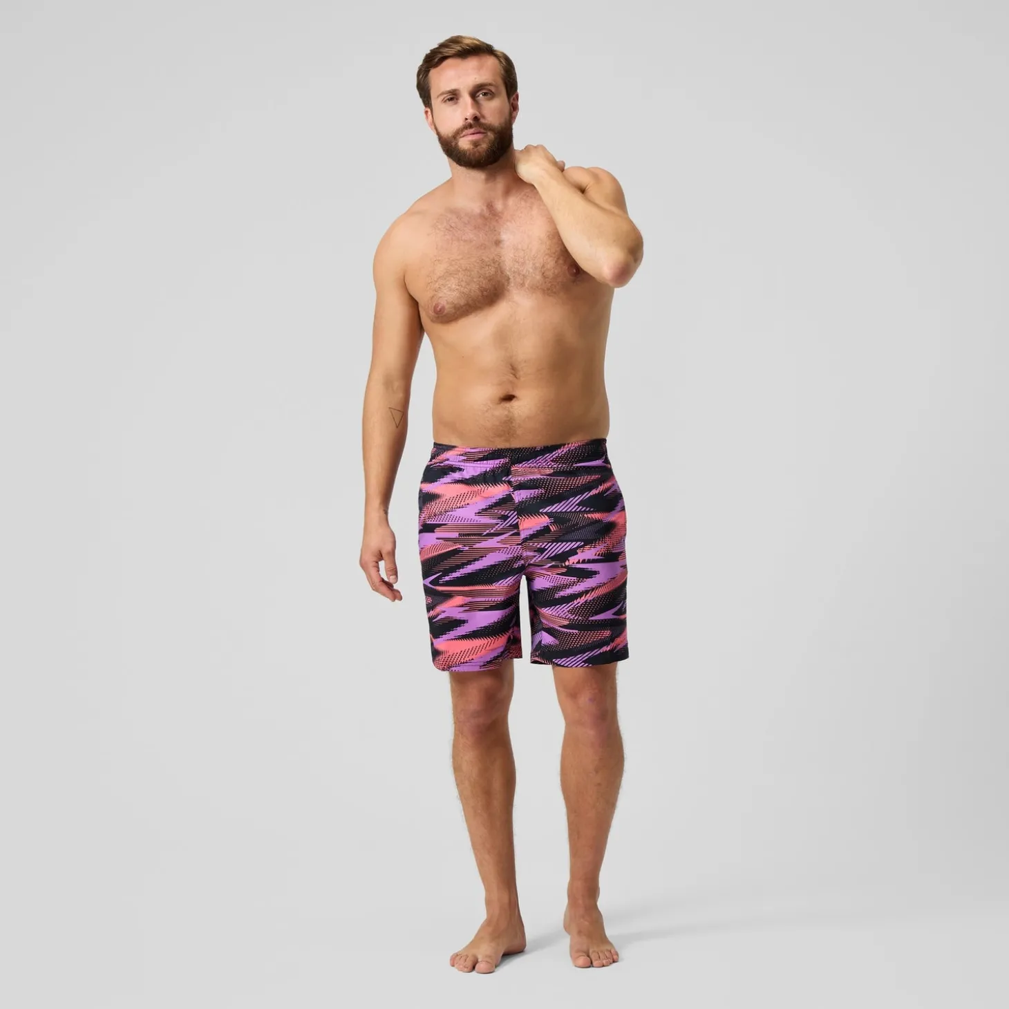 Flash Sale Short de bain homme à empiècement XPRESS LITE 16 pouces noir/rose Homme Shorts De Bain