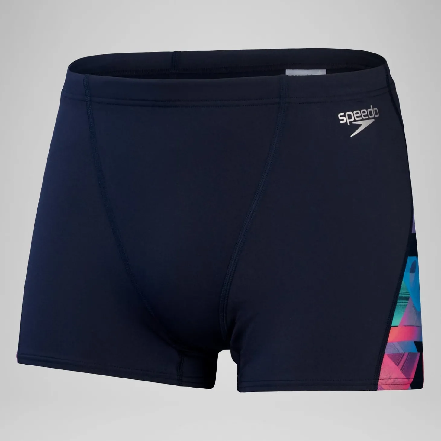Online Short de bain Hommes coupe en V Allover Digital pour Hommes Bleu marine profond/Rouge sirène Homme Aquashorts