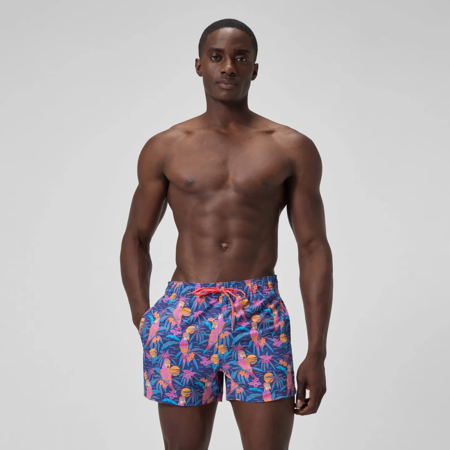 Clearance Short de bain Redondo Edge imprimé 35 cm, hommes, bleu/rose Homme Shorts De Bain