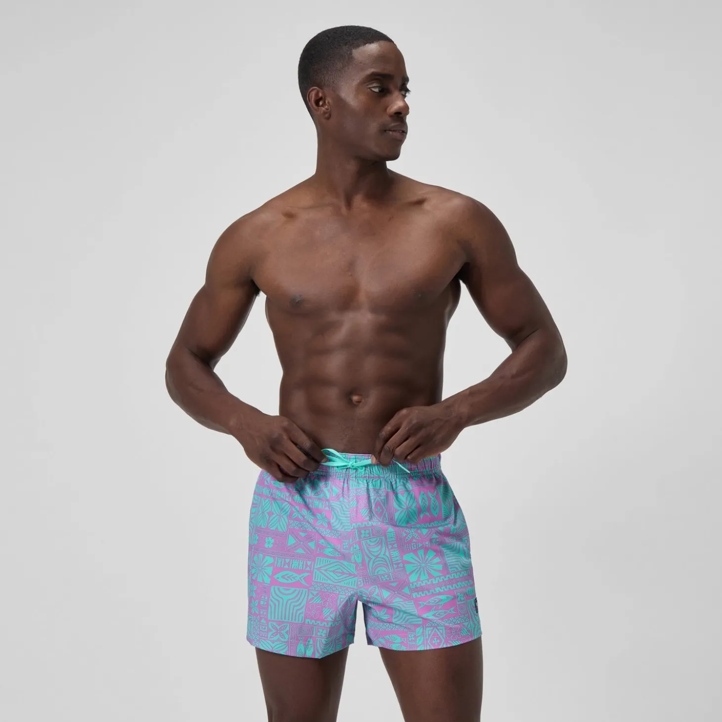 Online Short de bain Redondo Edge imprimé 35 cm, hommes, rose/bleu Homme Shorts De Bain