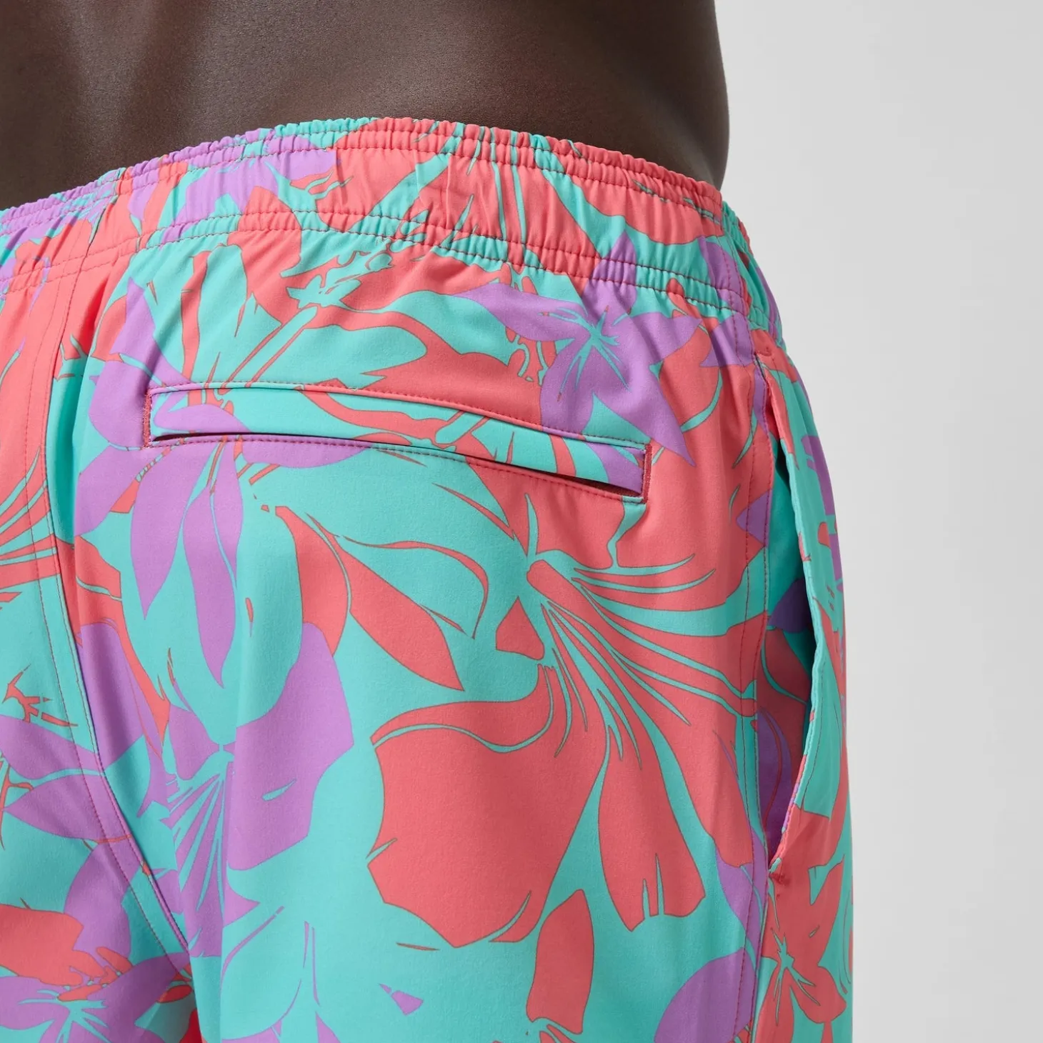 Store Short de bain Redondo Edge imprimé 35 cm, hommes, rose/orange Homme Shorts De Bain