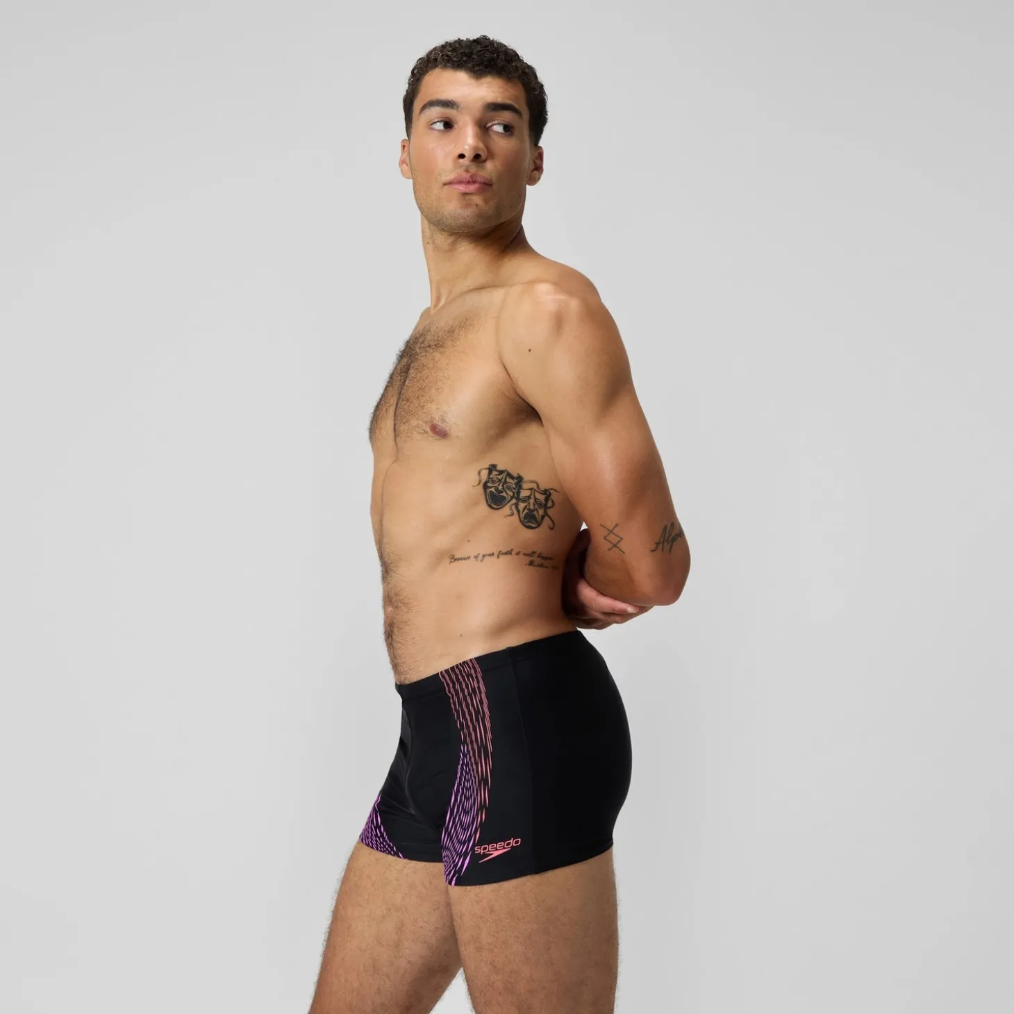 Hot Shorts de bain homme imprimé Duo Logo noir/orange Homme Aquashorts