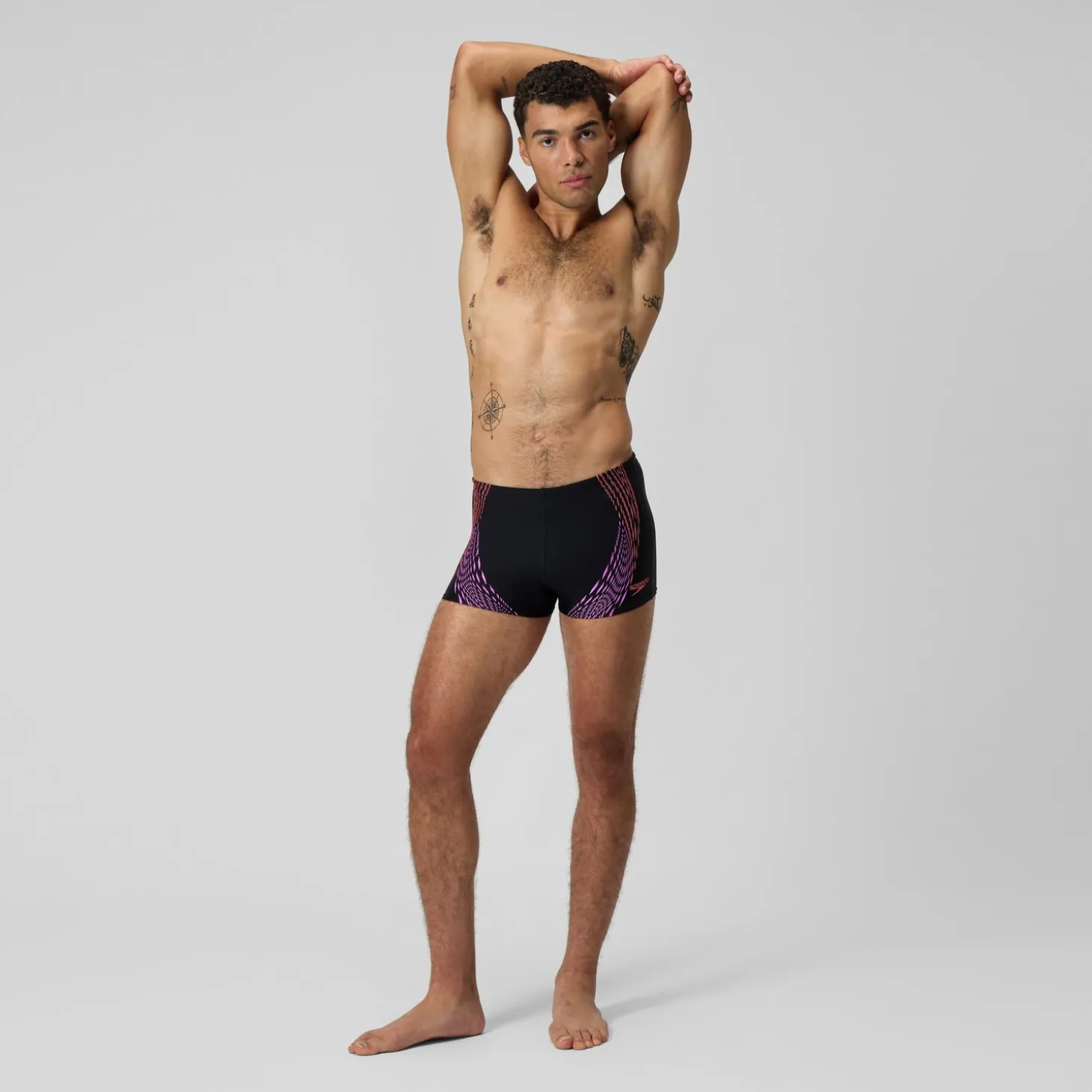 Hot Shorts de bain homme imprimé Duo Logo noir/orange Homme Aquashorts