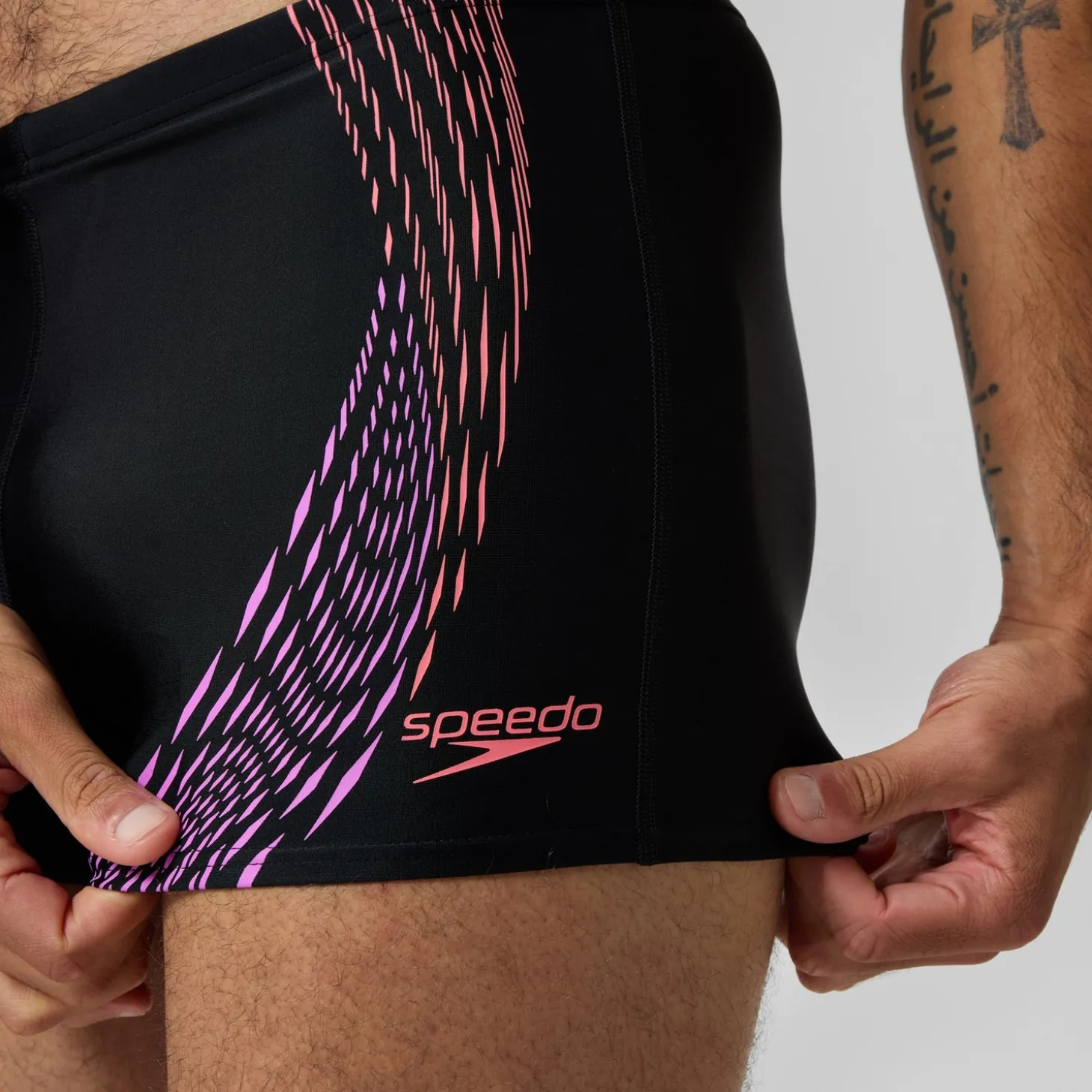 Hot Shorts de bain homme imprimé Duo Logo noir/orange Homme Aquashorts