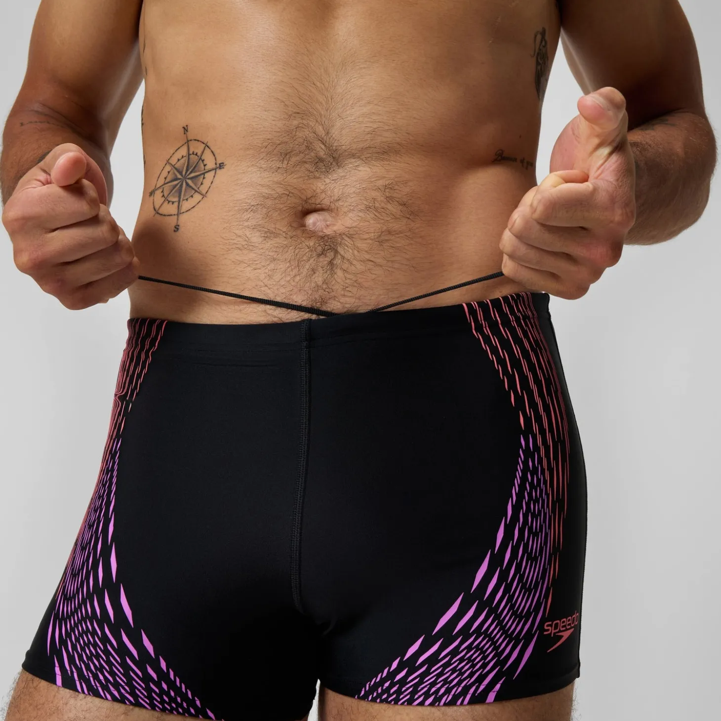 Hot Shorts de bain homme imprimé Duo Logo noir/orange Homme Aquashorts