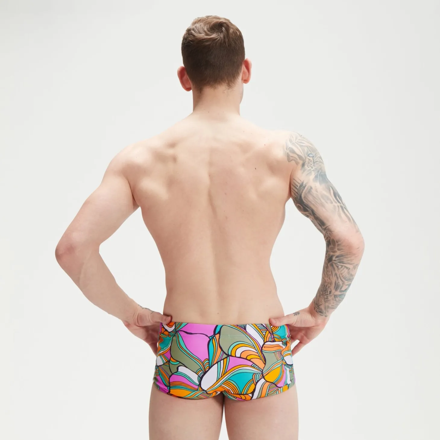 Discount Slip de bain homme pour entraînement en club 17cm Allover Digital Bleu/Vert Homme Slips De Bain