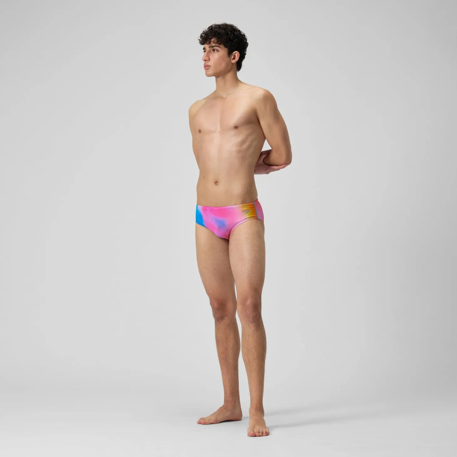 Best Sale Slip de bain Hommes 8 cm Allover Digital pour Hommes Rose kiki/Jus de citron/Bleu picton Homme Slips De Bain