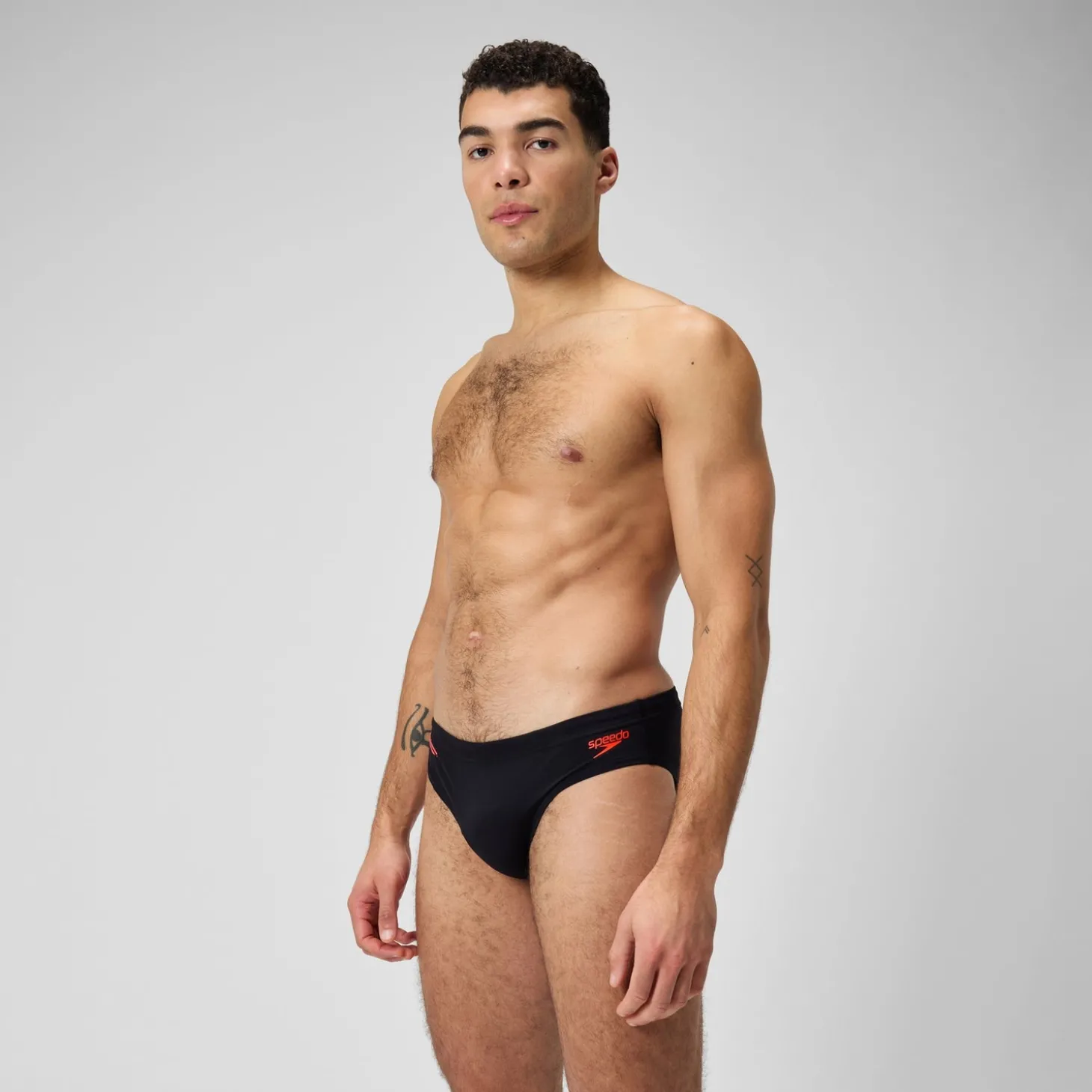 New Slip de bain Hommes Tech Panel 7 cm pour Hommes Noir/Rouge sirène/Gris USA Homme Slips De Bain