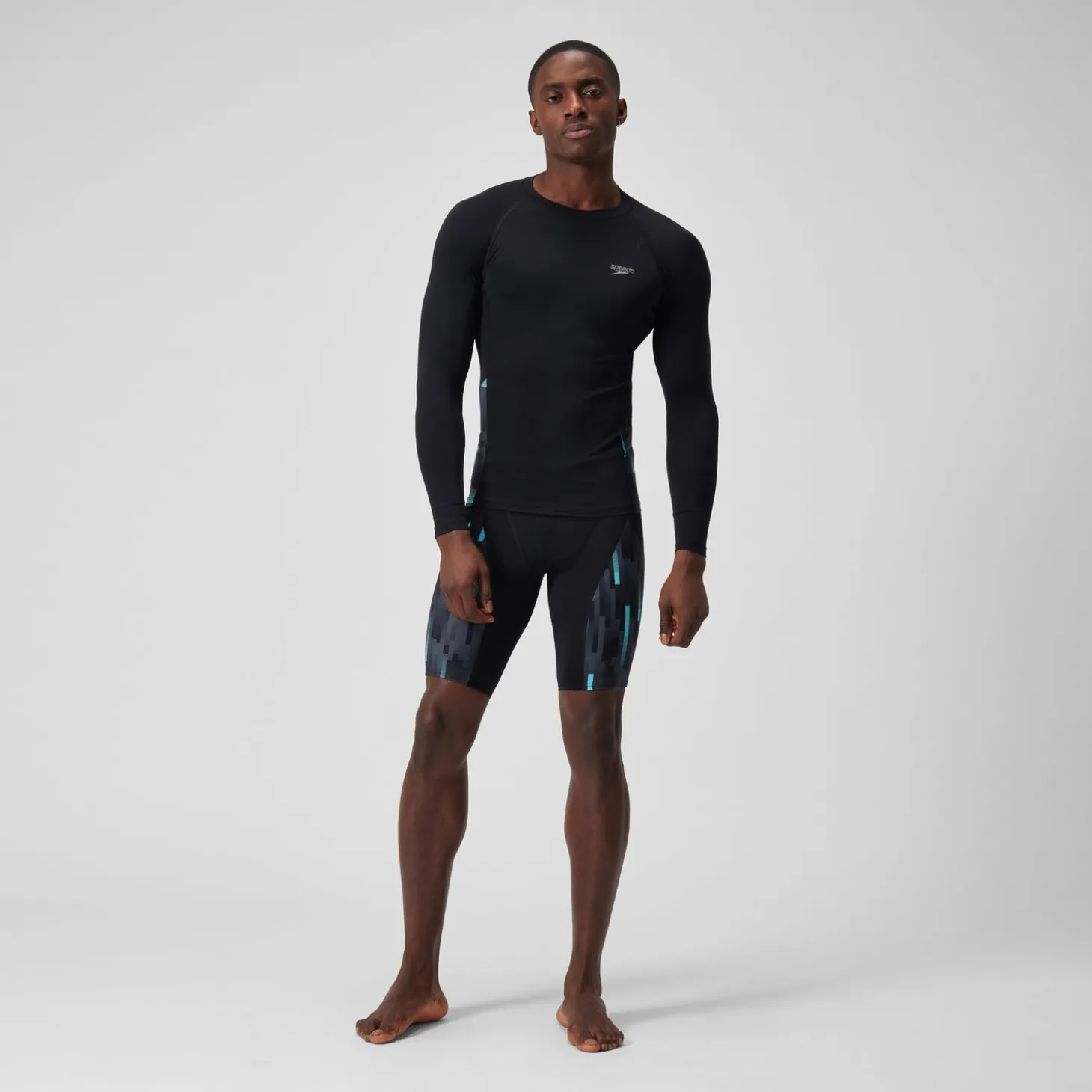 Store T-shirt rashguard Hommes END+ Splice pour Hommes Noir/Gris USA/Bleu marine Homme Combinaisons Thriatlon & Eau Libre